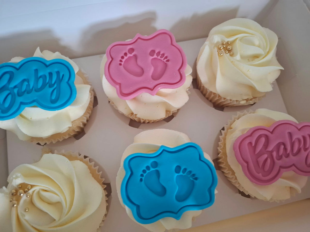 Fondant Topped Gender Reveal Cupcakes
